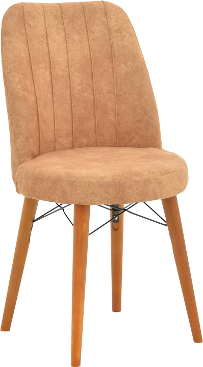 Karrige Nevis I, pëlhurë ngjyrë kafe antike, këmbë arre, set prej 4 copë