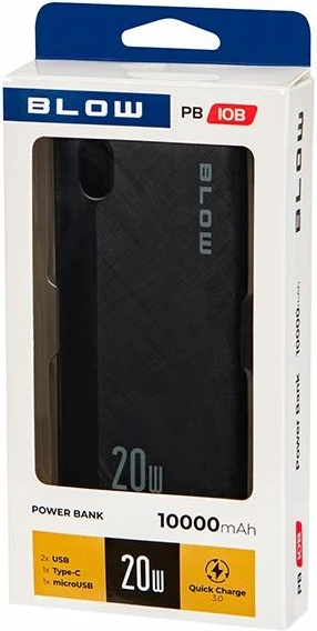 Powerbank BLOW PB10B 10000mAh, e zezë