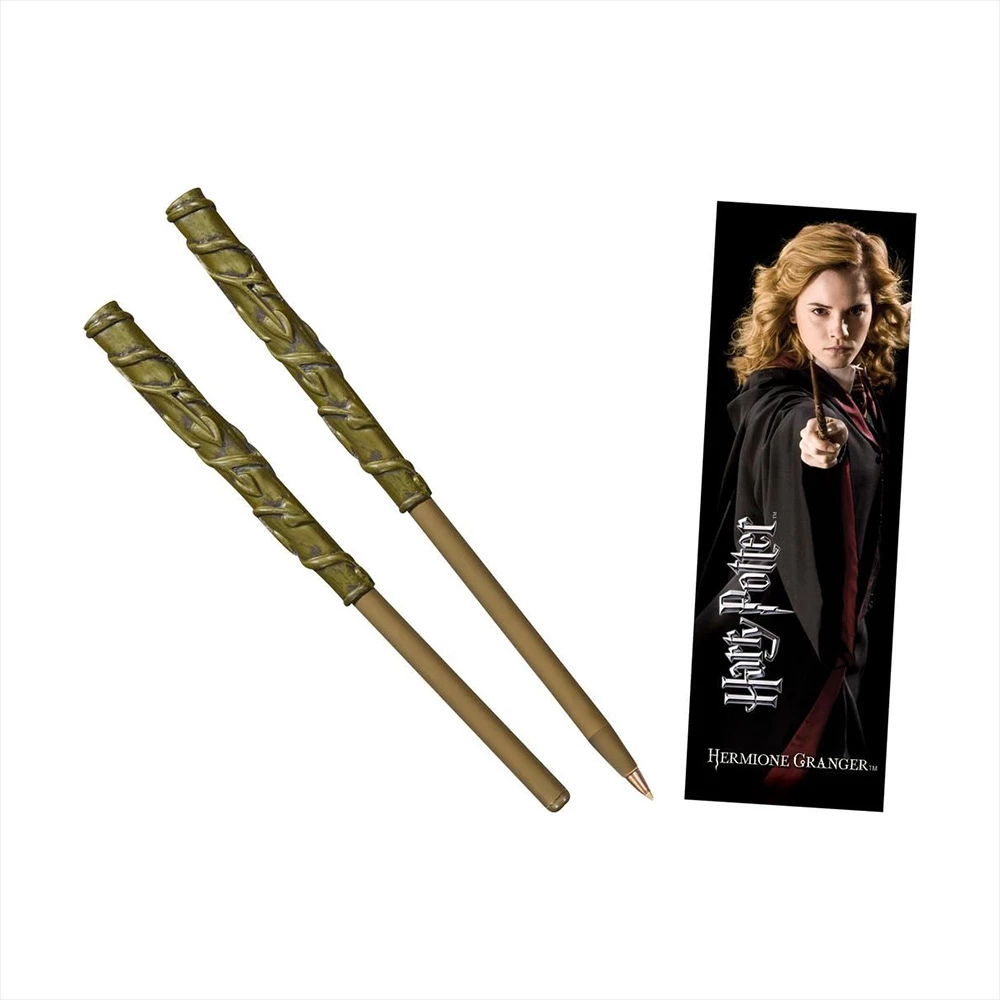 Stilolaps Noble Collection Hermione Wand, bojë blu, 18.5 cm, set 1x stilolaps + 1x shenjues libri