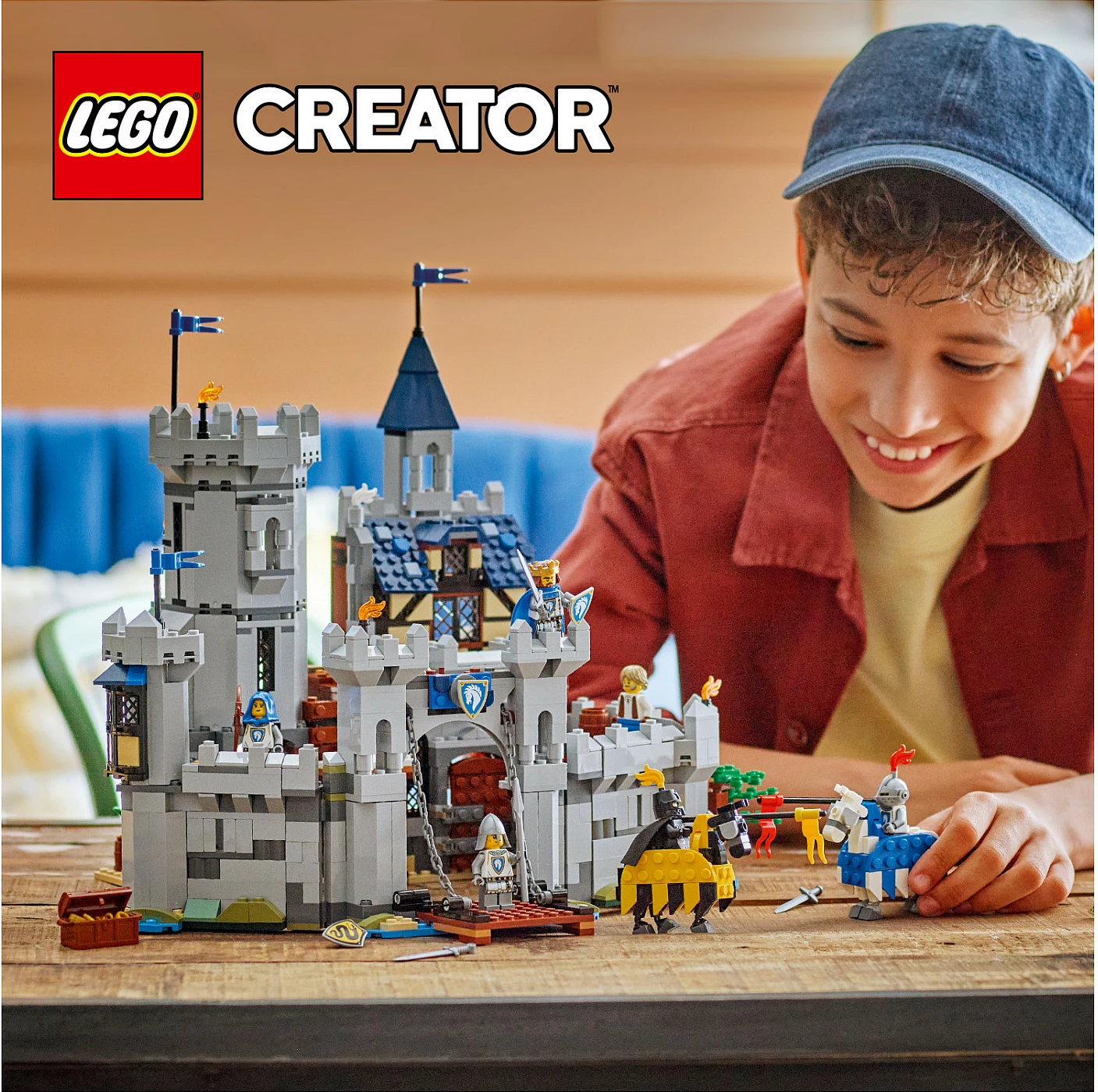 Set LEGO Creator 3in1 Medieval Horse Knight Castle 31168, 1371 copë, multikolor