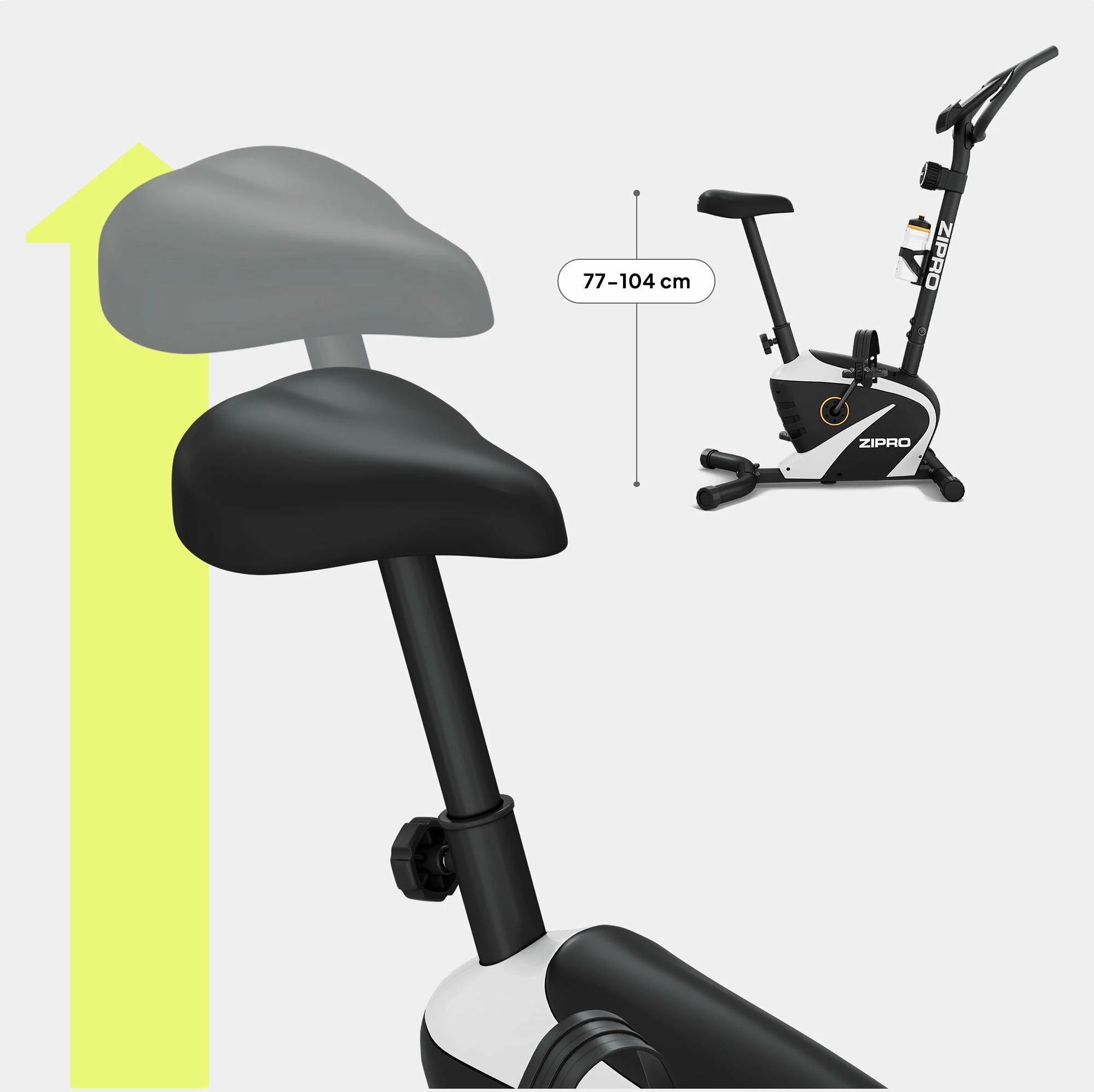 Biçikletë stacionare Zipro Beat RS, rezistencë magnetike, vertikale, 8 nivele, max 120 kg, e zezë
