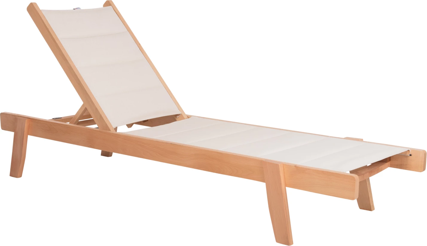 Shezlong plazhi MILOS FH10650.01 dru ahu, mbulesë jastëku natyrale-ecru 204x65x92,5H cm