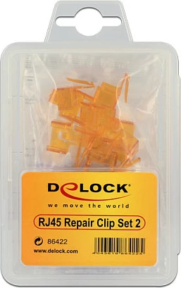 Klip riparimi RJ45 DeLOCK 86422, set 40 copë, multikolor