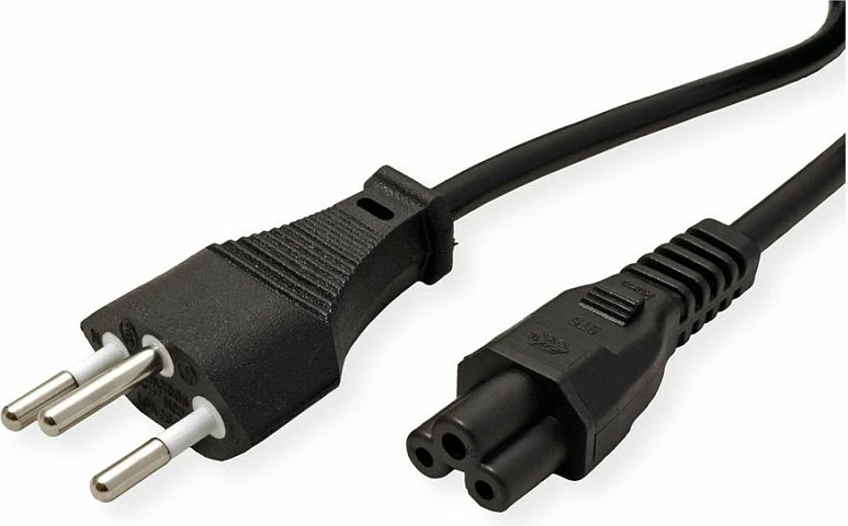 Kabllo rryme VALUE 19.99.2097, 1 m, T12 në IEC C5, 250 V 2.5 A, e zezë