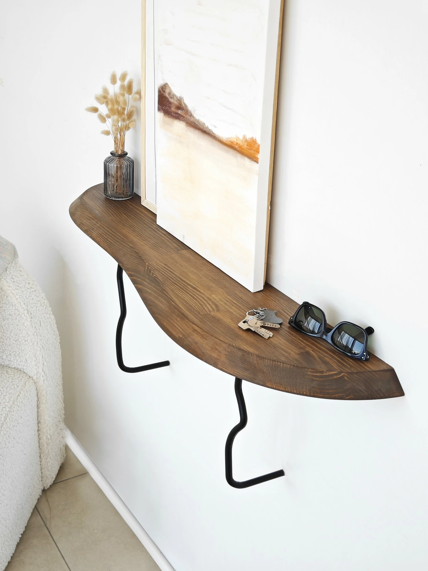 Raft muri Skye Decor, ngjyrë e zezë, arre