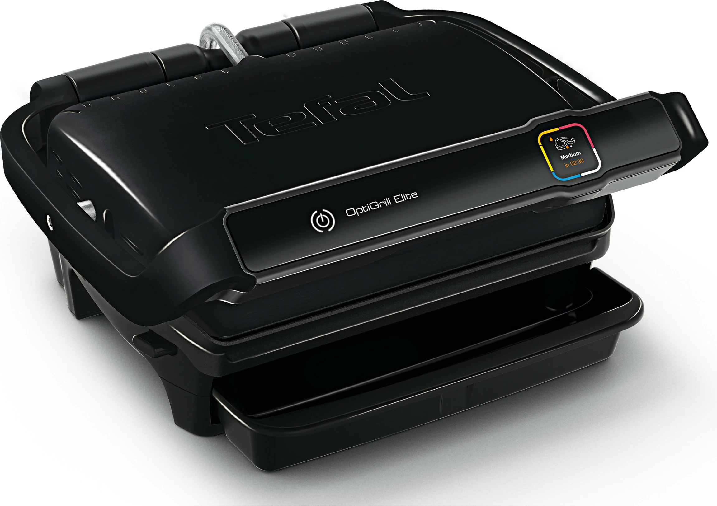 Grill elektrik Tefal OptiGrill Elite GC750812, 12 programe, i zi