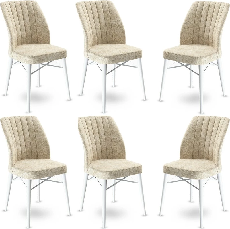 Set karrigash (6 copë) Hanah Home, Flex, krem, bardhë