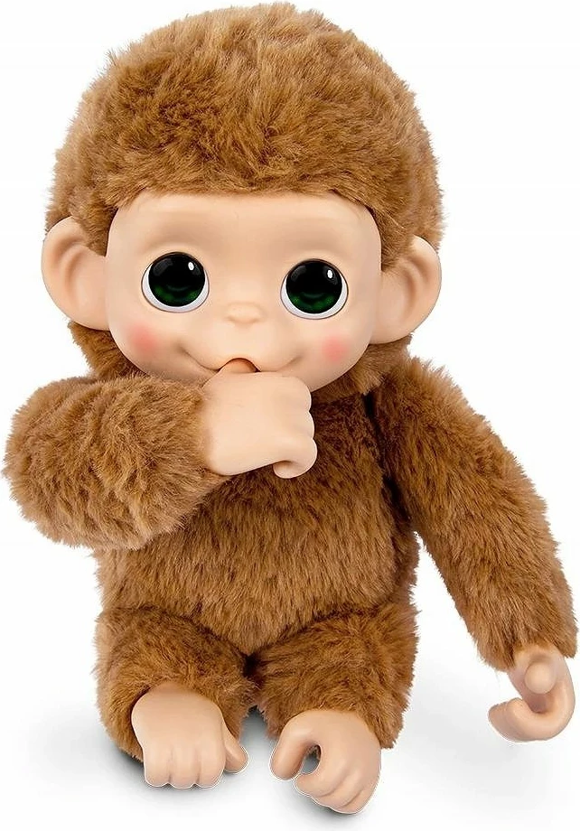Lodër interaktive majmun i vogël Cobi Little Live Pets Mini Monkey Pepi Peach, 15 cm, me tinguj, kafe