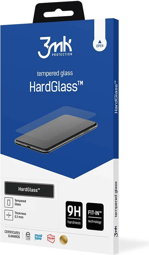 Xham i temperuar 3mk HardGlass për iPhone XS Max, 9H, 0.3mm, 2.5D, paketim kuti