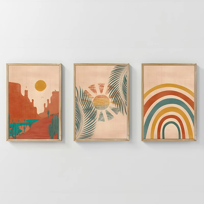 Dekor muri në kornizë Delea, triptik, printim digjital, 33x1.5x48cm