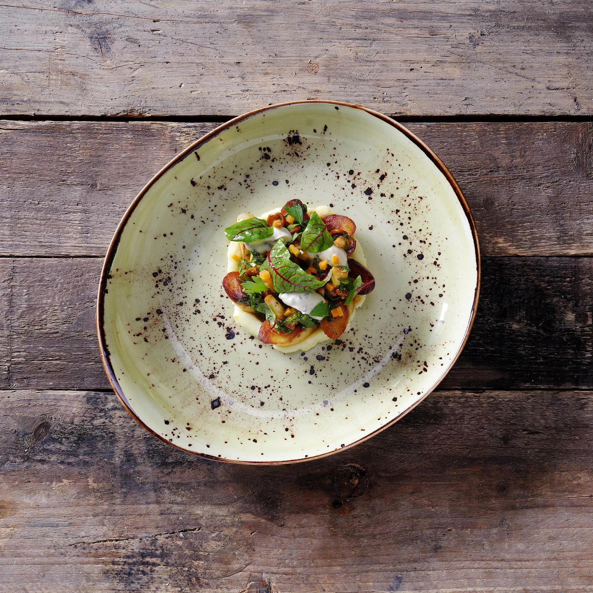 Pjatë servimi Fine Dine 215x120 mm porcelan jeshile, set 6 copë