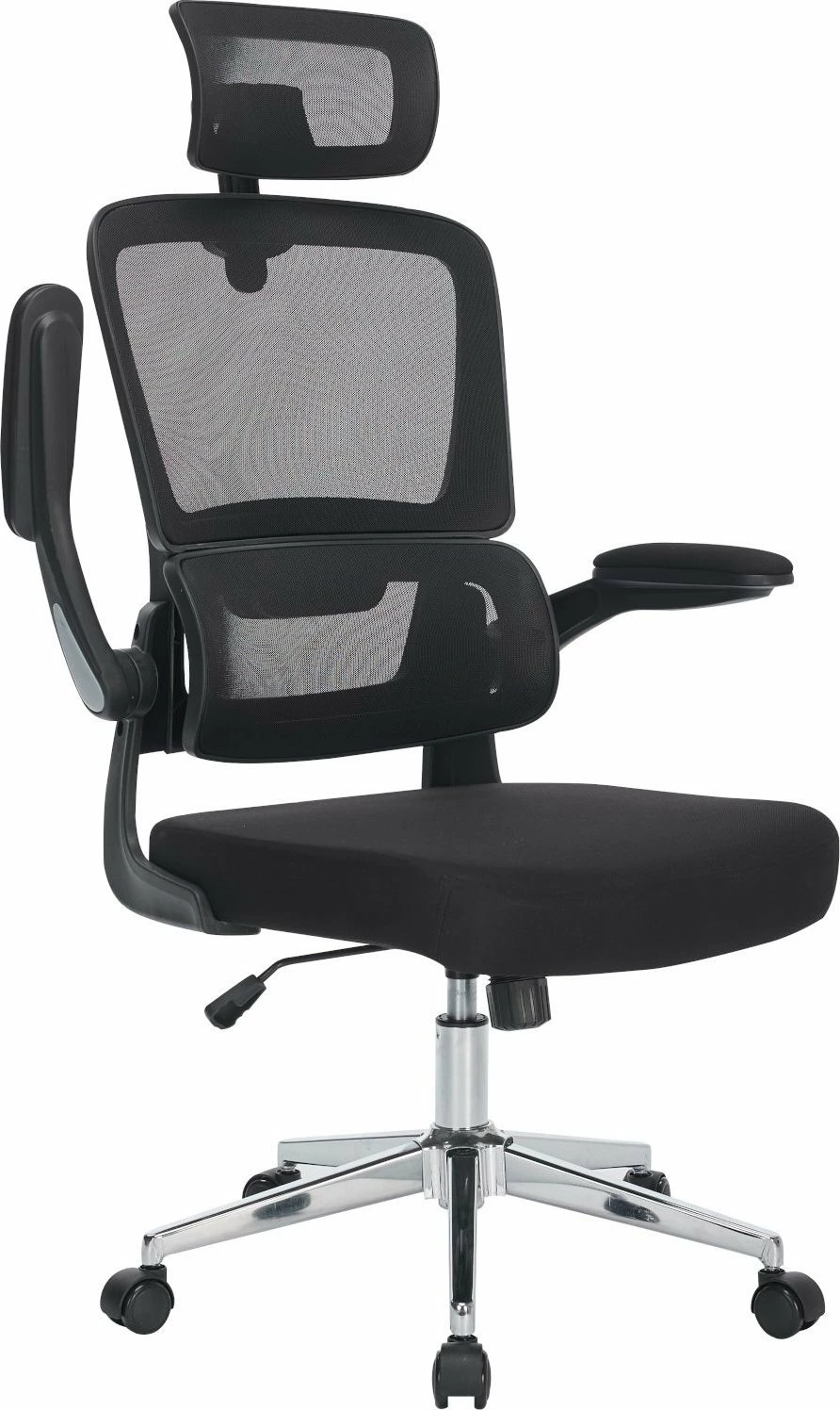Karrige zyre ergonomike Mozos ERGO-K, me rrota, me mbështetëse koke, 150 kg, e zezë
