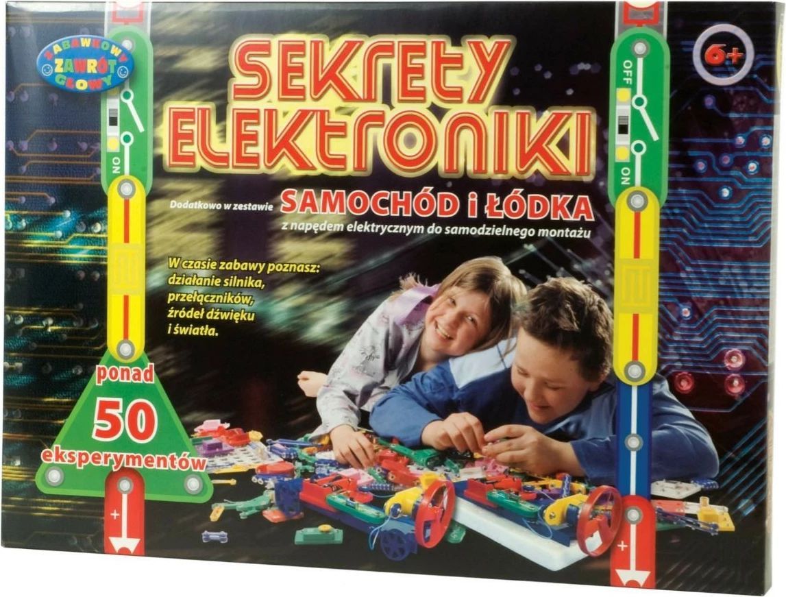 Set edukativ elektronik Dromader Secrets of Electronics, 50 eksperimente, makinë dhe barkë, shumëngjyrësh
