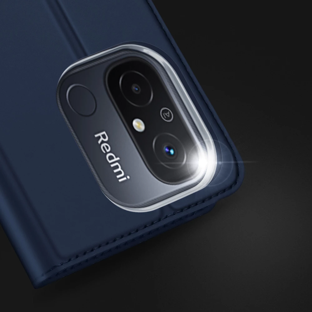 Mbështjellës Dux Ducis Skin Pro për Xiaomi Redmi 11A / Poco C55 / Redmi 12C, me kapak, xhep kartele, funksion standi, i zi