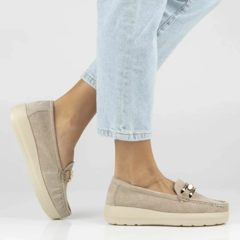 Mokasina platformë Filippo DP7652, bezhë