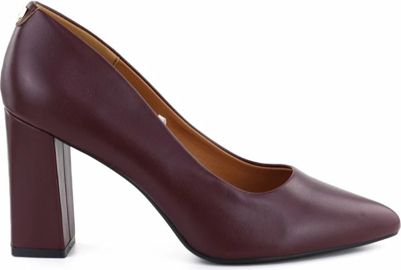 Këpucë me take për femra Leone PB216, të kuqe burgundy