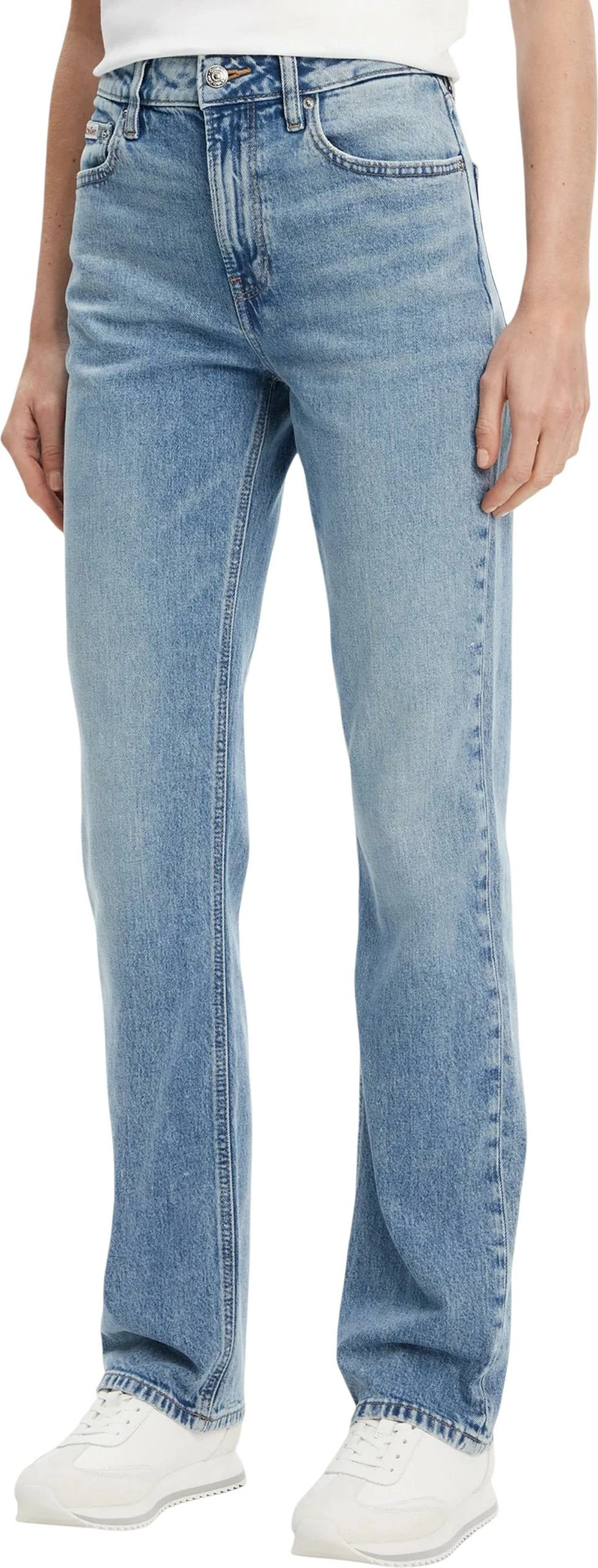 Xhinse për femra Calvin Klein Jeans High Rise Straight N LV047B914G, blu denim e çelët