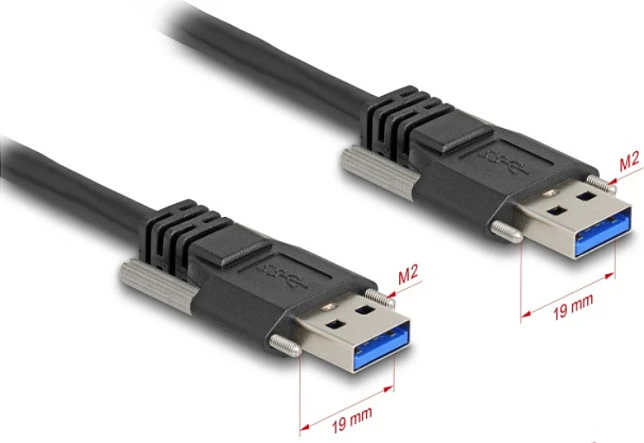 Kabllo USB DeLOCK 80997, USB-A në USB-A, USB 3.2 Gen 1, 1 m, 5 Gbit/s, e zezë