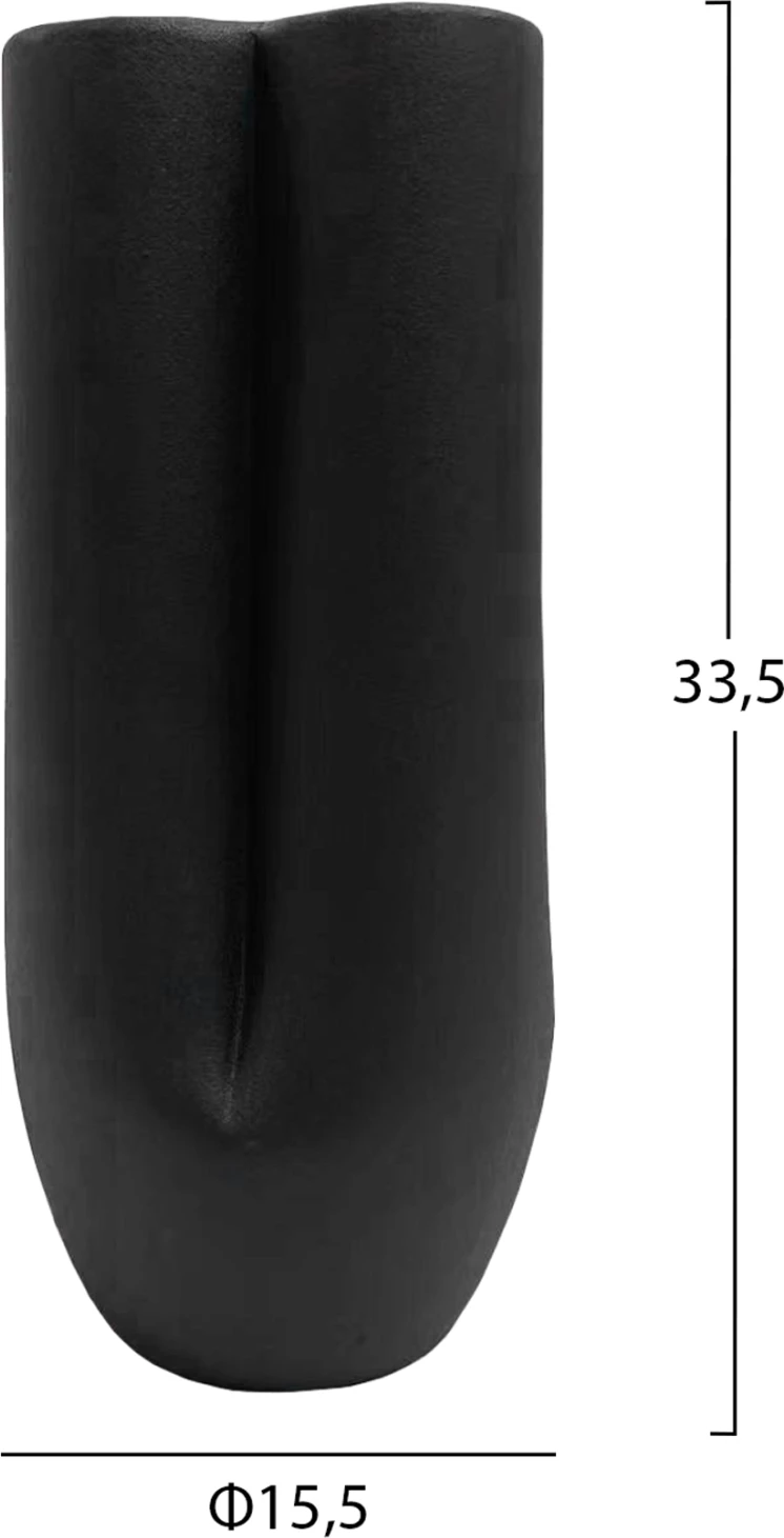 Dekor tavoline qeramike, ngjyrë e zezë mat, FH4611.02, Φ15.5x33.5H cm
