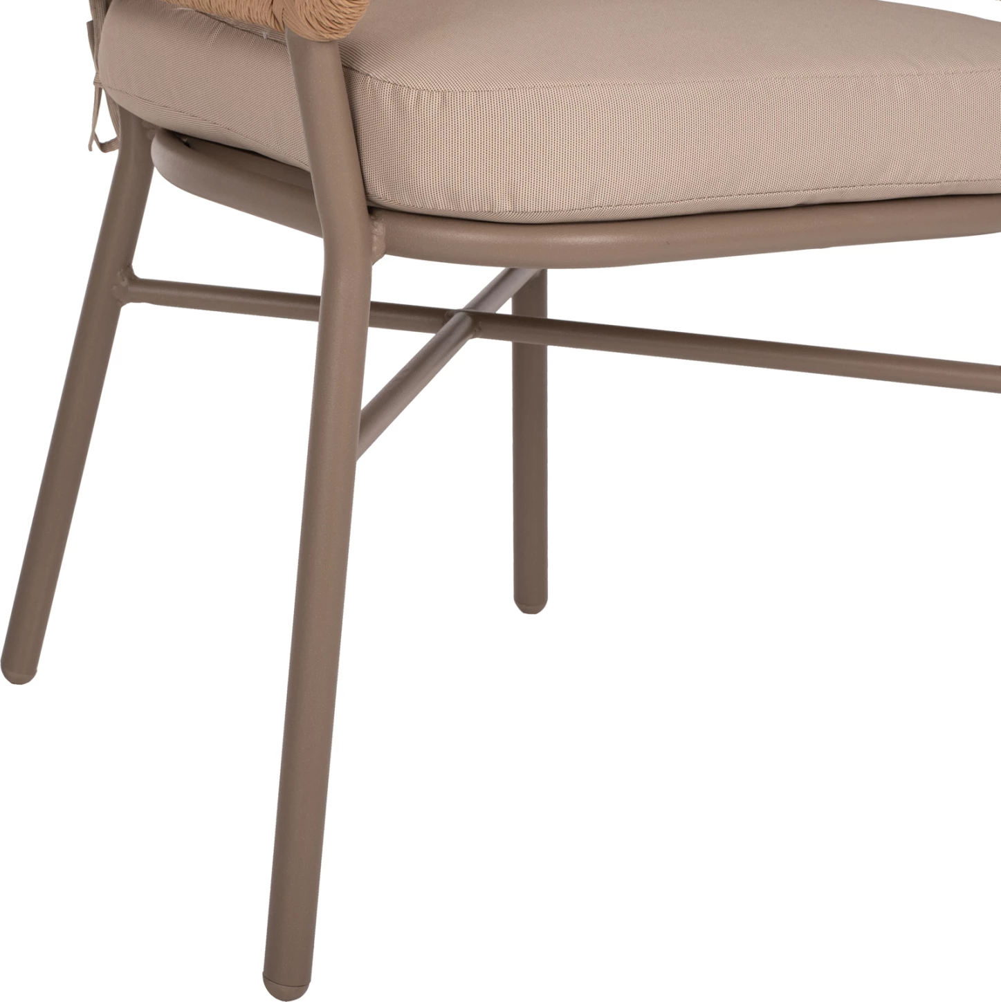 Karrige alumini mocha profesionale rattan & jastëkë bezhë FH5863.02 60x56x84 cm