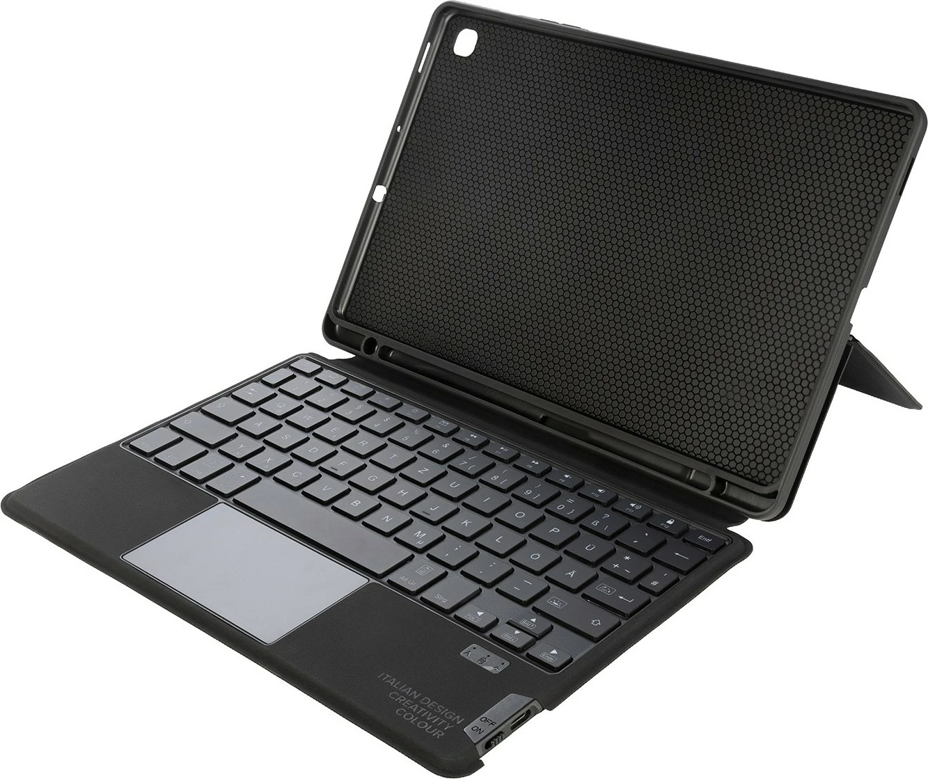Mbështjellës me tastierë Tucano me trackpad për Samsung Galaxy Tab S6 Lite, QWERTZ, i zi