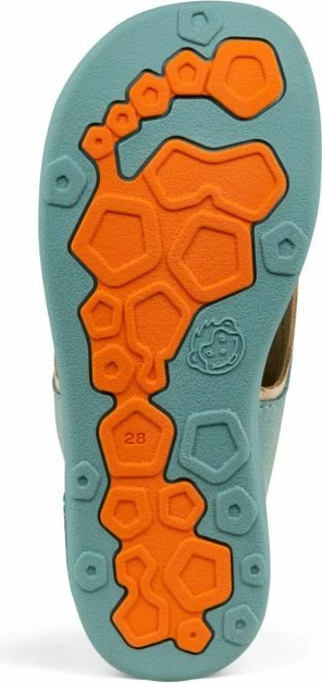 Sandale për fëmijë Affenzahn, blu dhe portokalli