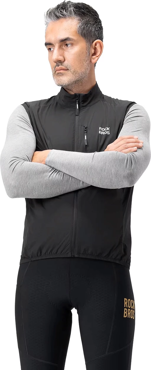 Jelek termik për çiklizëm Rockbros MJ012, kundër erës, me mesh breathable, palosshëm, XXXL, i zi
