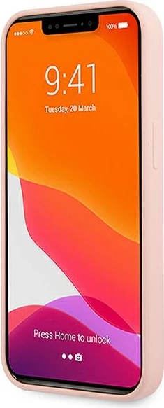 Mbështjellës Guess GUHCP13SLS4GWPI për iPhone 13 mini 5.4", silikon, rozë