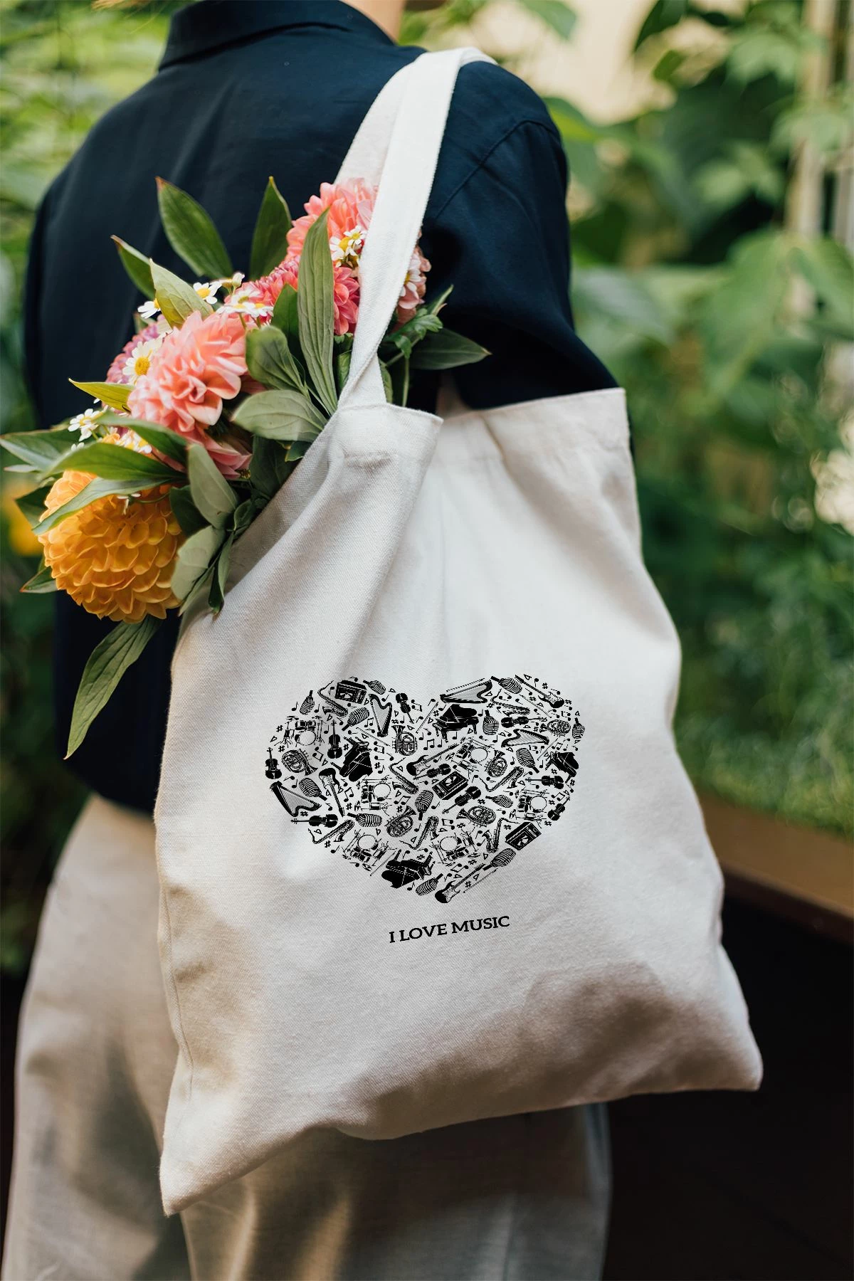 Tote bag Zoozie, model 12, shumëngjyrësh, 35x40cm