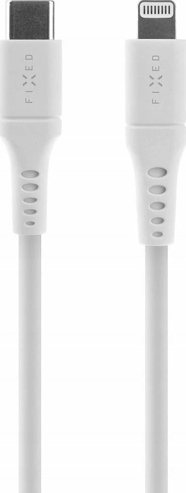 Kabllo USB-C në Lightning Fixed FIXDLS-CL12-WH 1.2m PD 60W MFi, e bardhë, me organizer dhe rrip Velcro
