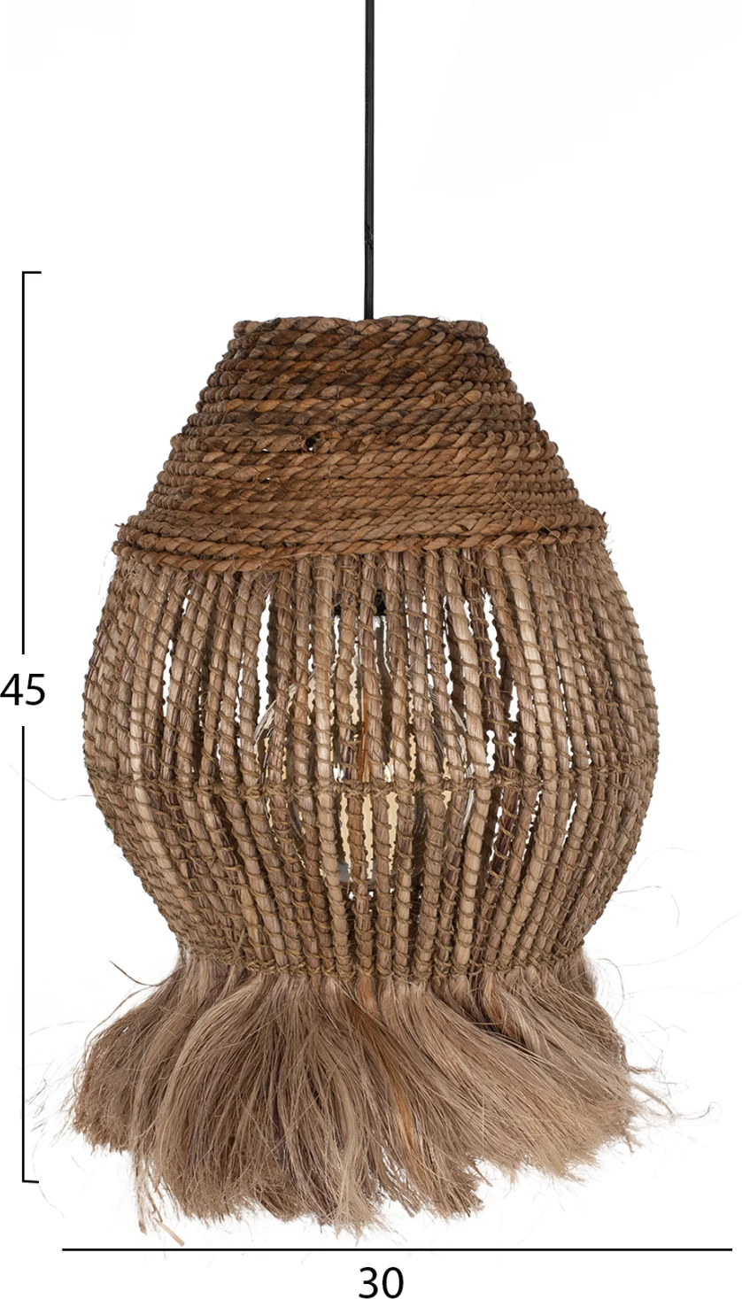 Llambë varëse tavani prej fibrash abaca natyrale 30x30x45-80Hcm.FH7772
