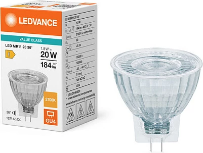 Llambë LED OSRAM MR11 P 1.8W 827, GU4, 2700K Warm White, dimmable, transparente