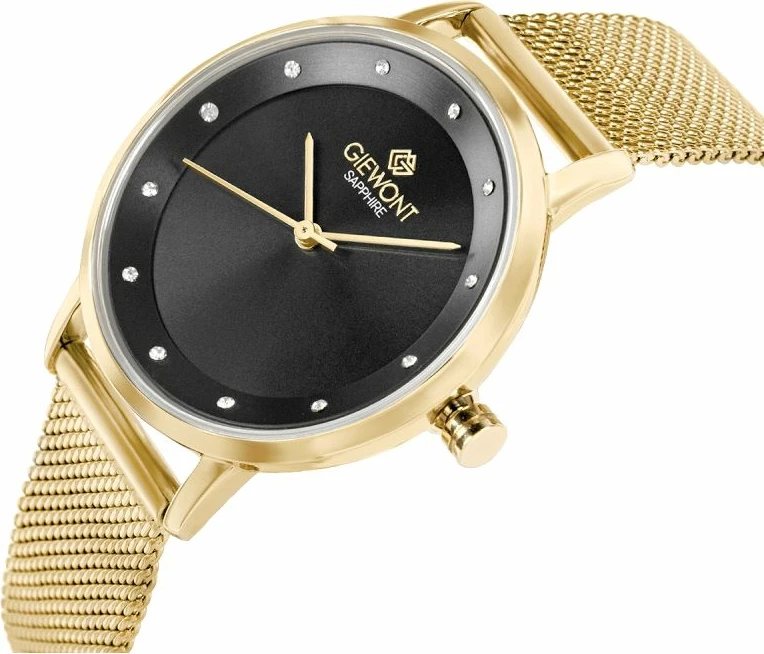 Orë dore femra Giewont GW4130-B3, e zezë dhe e artë, set