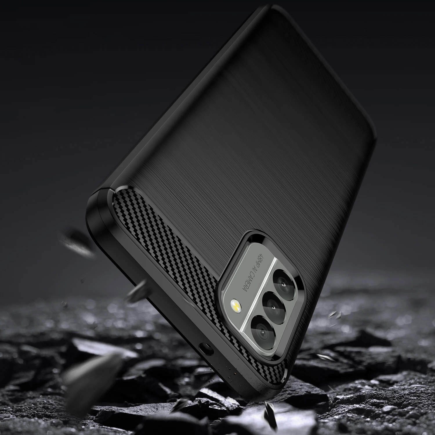 Mbështjellës Hurtel Carbon Case për Nokia G400, TPU, i zi