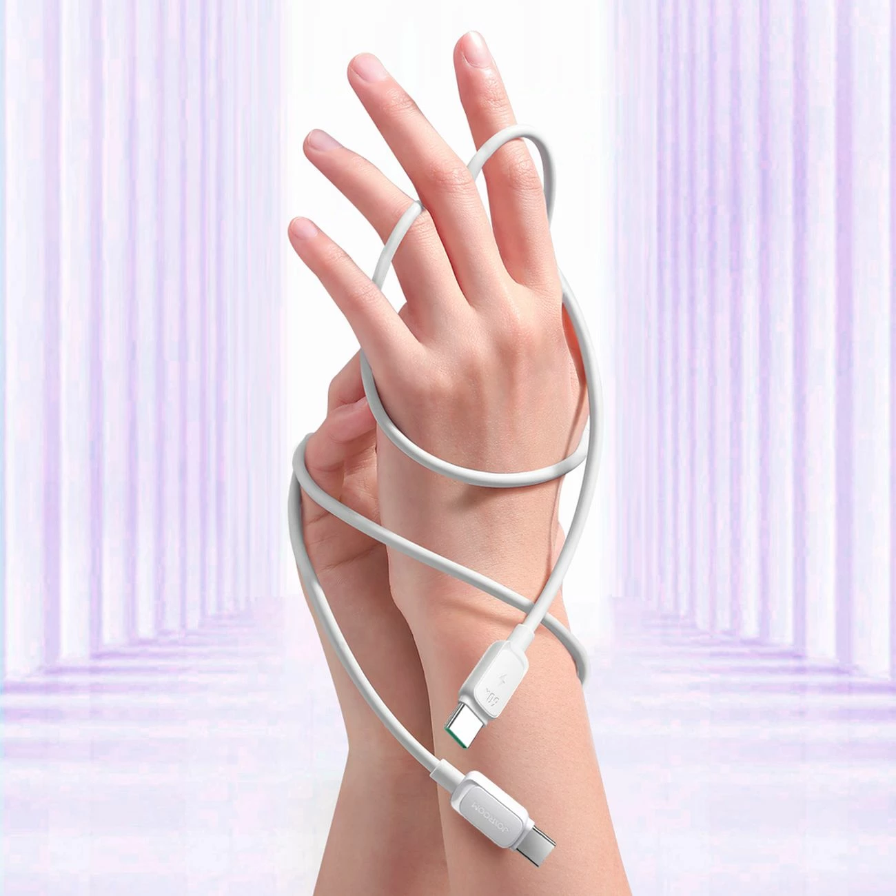 Kabllo USB-C në USB-C Joyroom S-A14 60W 3A 1.2m USB 2.0, e bardhë