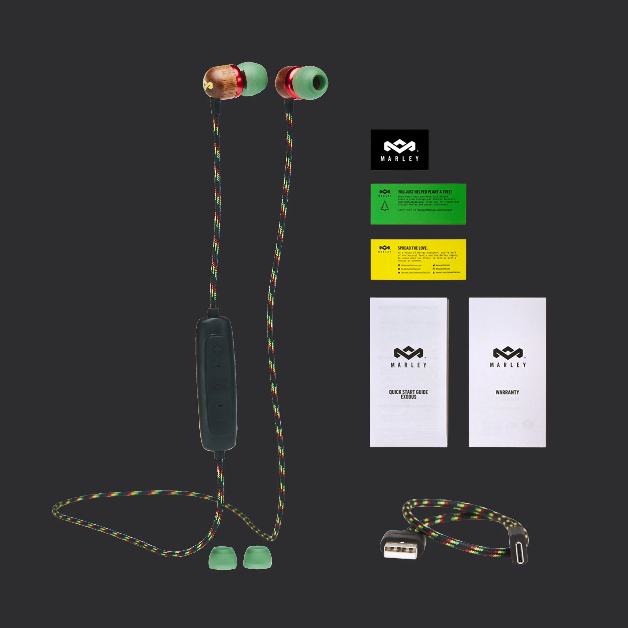 Kufje House of Marley Smile Jamaica Wireless 2, Bluetooth 5.0, 9h bateri, IPX4, me mikrofon, Rastac