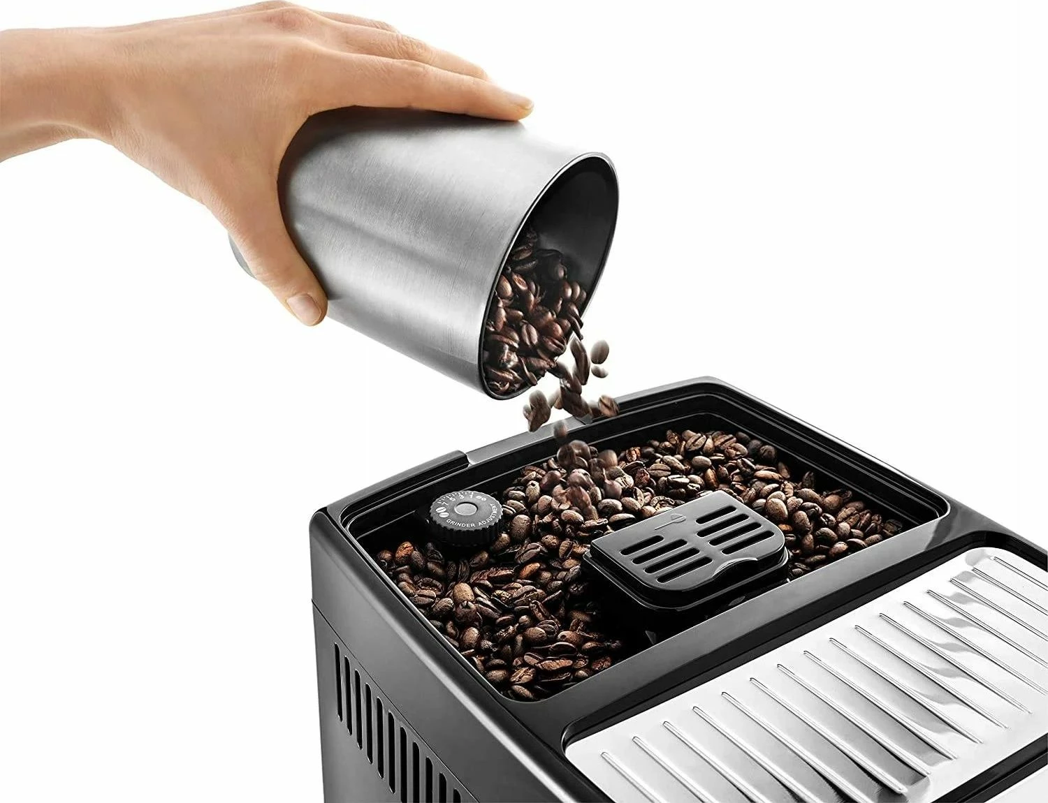 Aparat espresso automatik DeLonghi Dinamica ECAM 350.55.B, 1.8 L, 15 bar, me mulli dhe frother qumështi, i zi