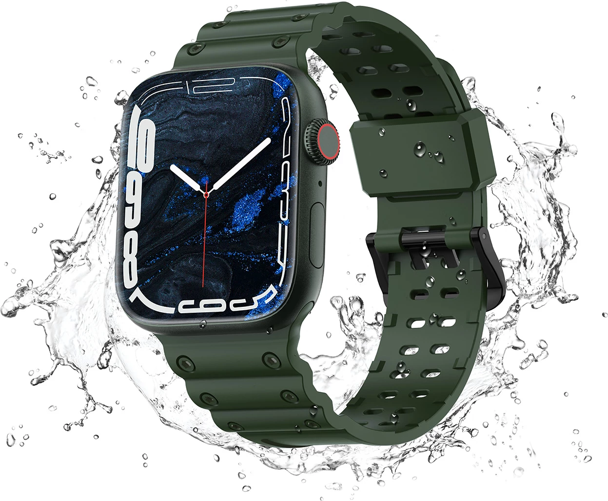 Rrip për Apple Watch Hurtel Strap Triple Protection, TPU, për seri 1-9 & SE (38/40/41mm), Gjelbër