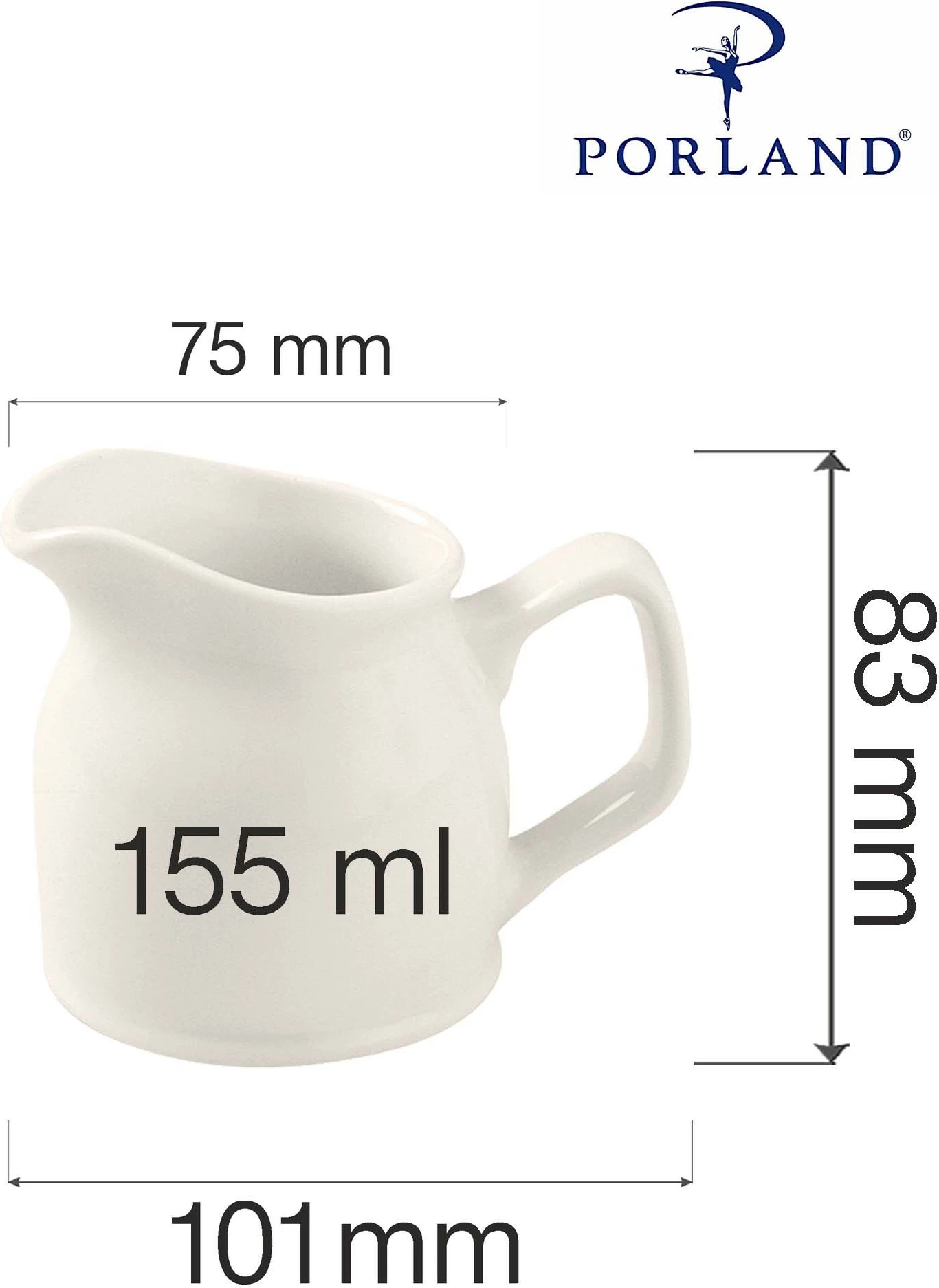 Kremierë Porland Dove 155 ml, krem/ e bardhë, set 6 copë