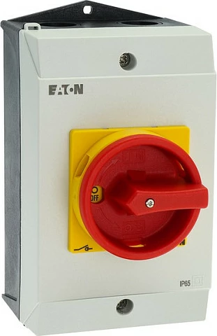 Ndërprerës kryesor/izolator Eaton P1-25/I2/SVB/HI11, 25A, 3P, IP65, i kuq/verdhe/bardhë
