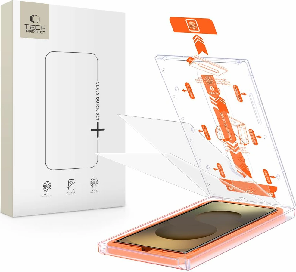 Xham mbrojtës Tech-Protect Quick Set+ për Samsung Galaxy S25 Ultra, Transparent, 2 copë