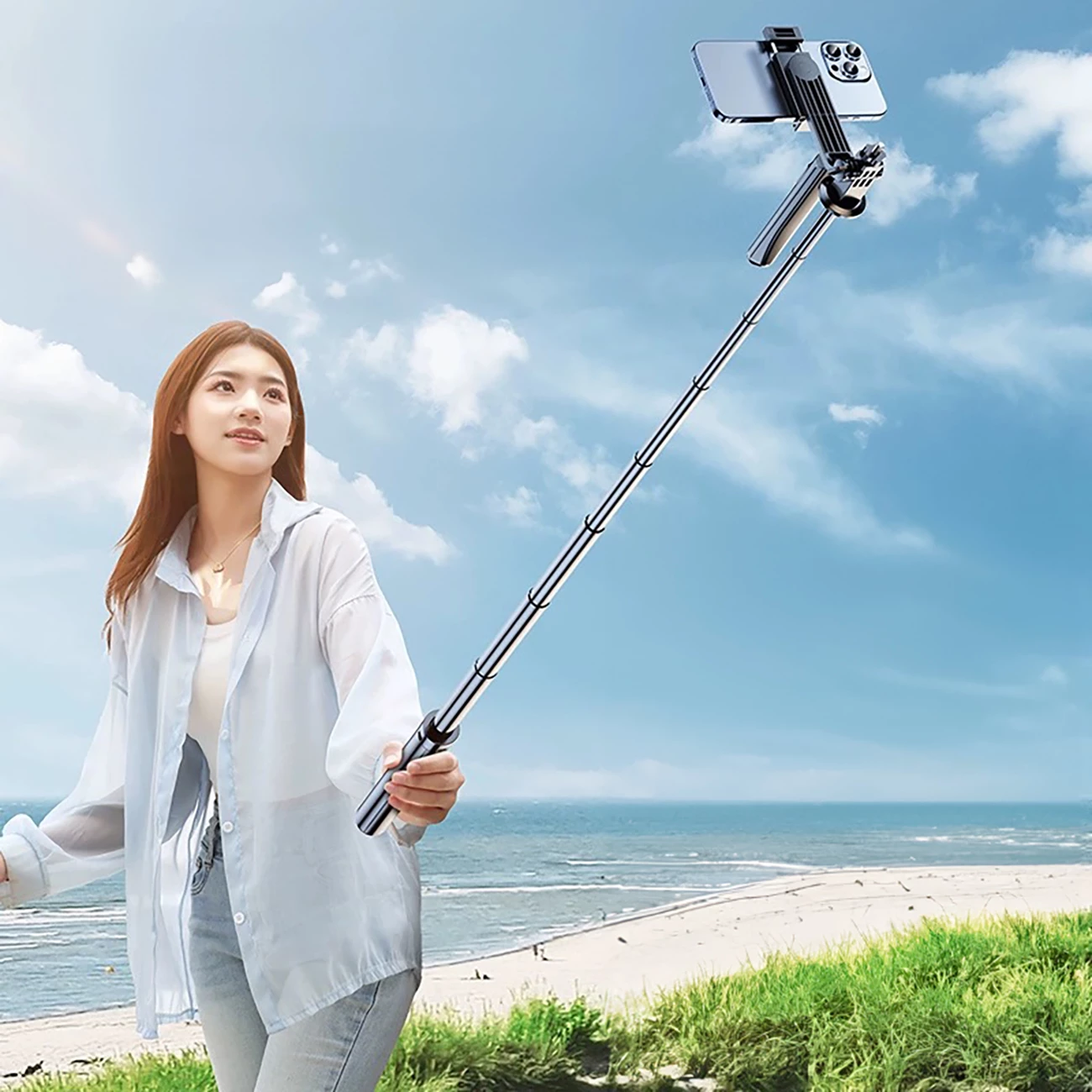 Selfie stick Hurtel WH181-Y1S, tripod teleskopik 1.75m, Bluetooth 5.2, i zi 3