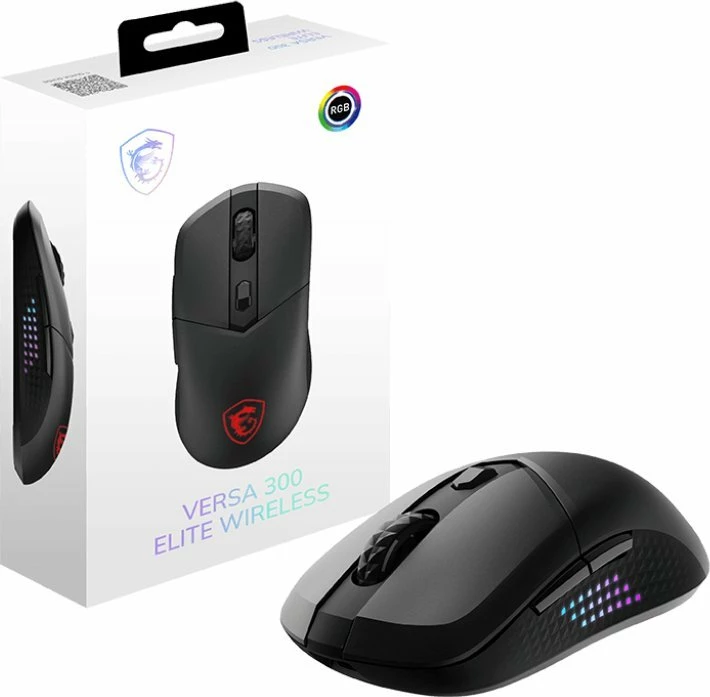 Maus gaming MSI Versa 300 Elite Wireless S12-4301290-CLA, PAW3395 26000 DPI, RGB, 2.4GHz/Bluetooth/USB, i zi
