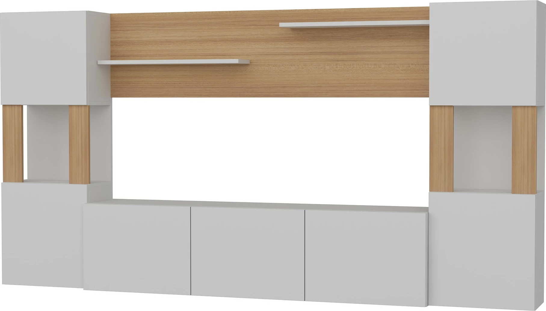 Komodë TV Hanah Home, Lore, e bardhë dhe teak