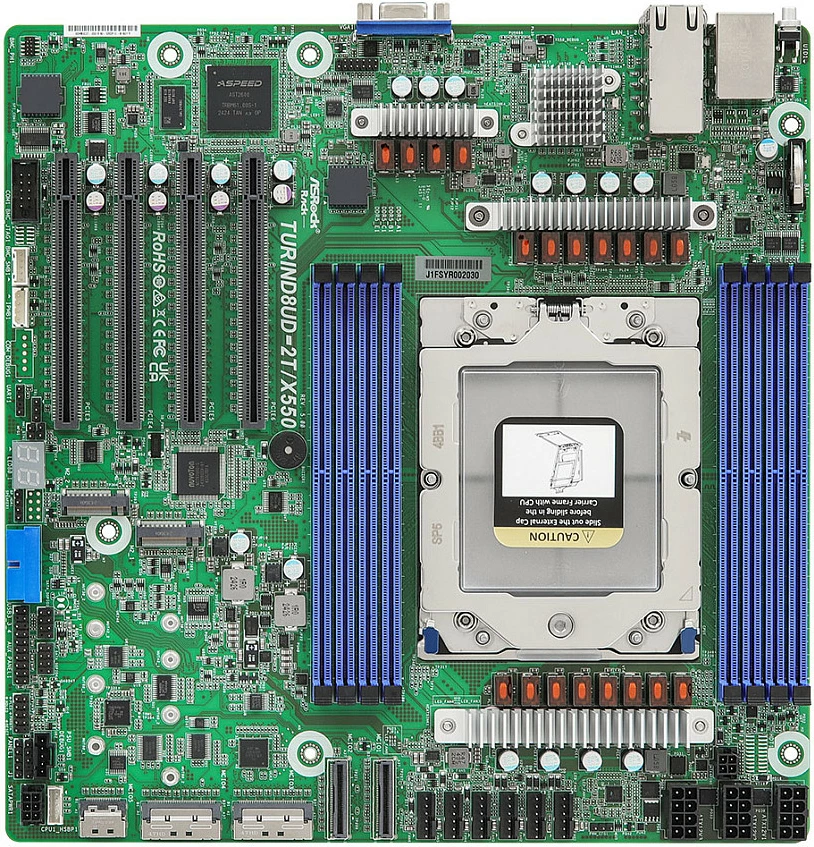 Pllakë amë ASRock TURIND8UD-2T/X550, Socket SP5, AMD EPYC 9004, 2x 10GbE, 8x DIMM