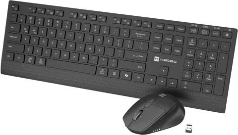 Set tastierë e maus Natec Stingray 2, wireless, full-size, Bluetooth, e zezë