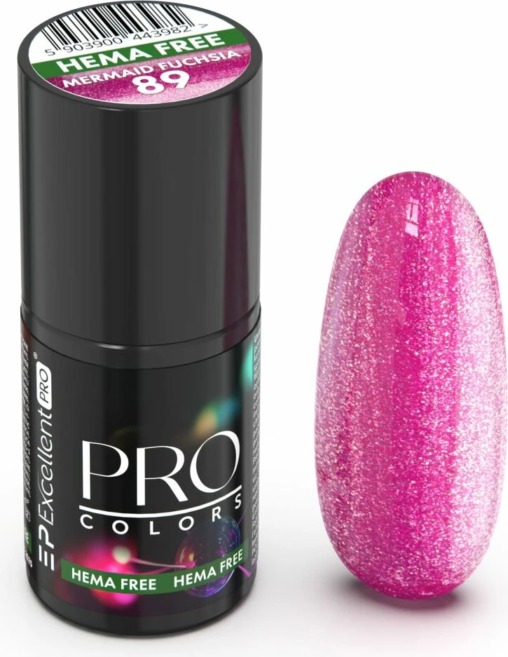 Llak për thonj për femra Excellent PRO Pro Colors Hema Free Hybrid 89 Mermaid Fuchsia, 7g