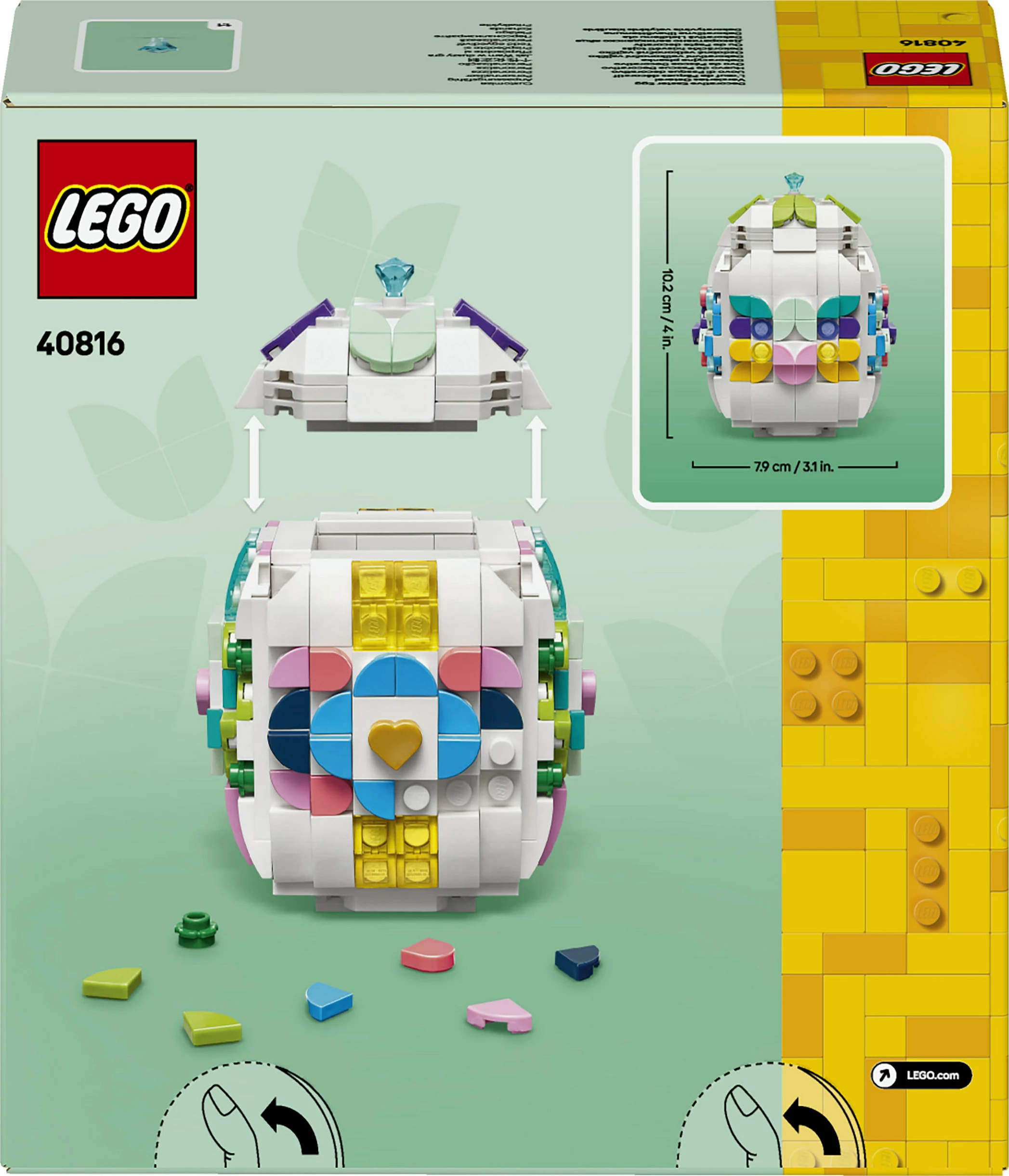 Set ndërtimi LEGO Iconic 40816 Decorative Easter Egg, 386 copë, 9+ vjeç, shumëngjyrësh