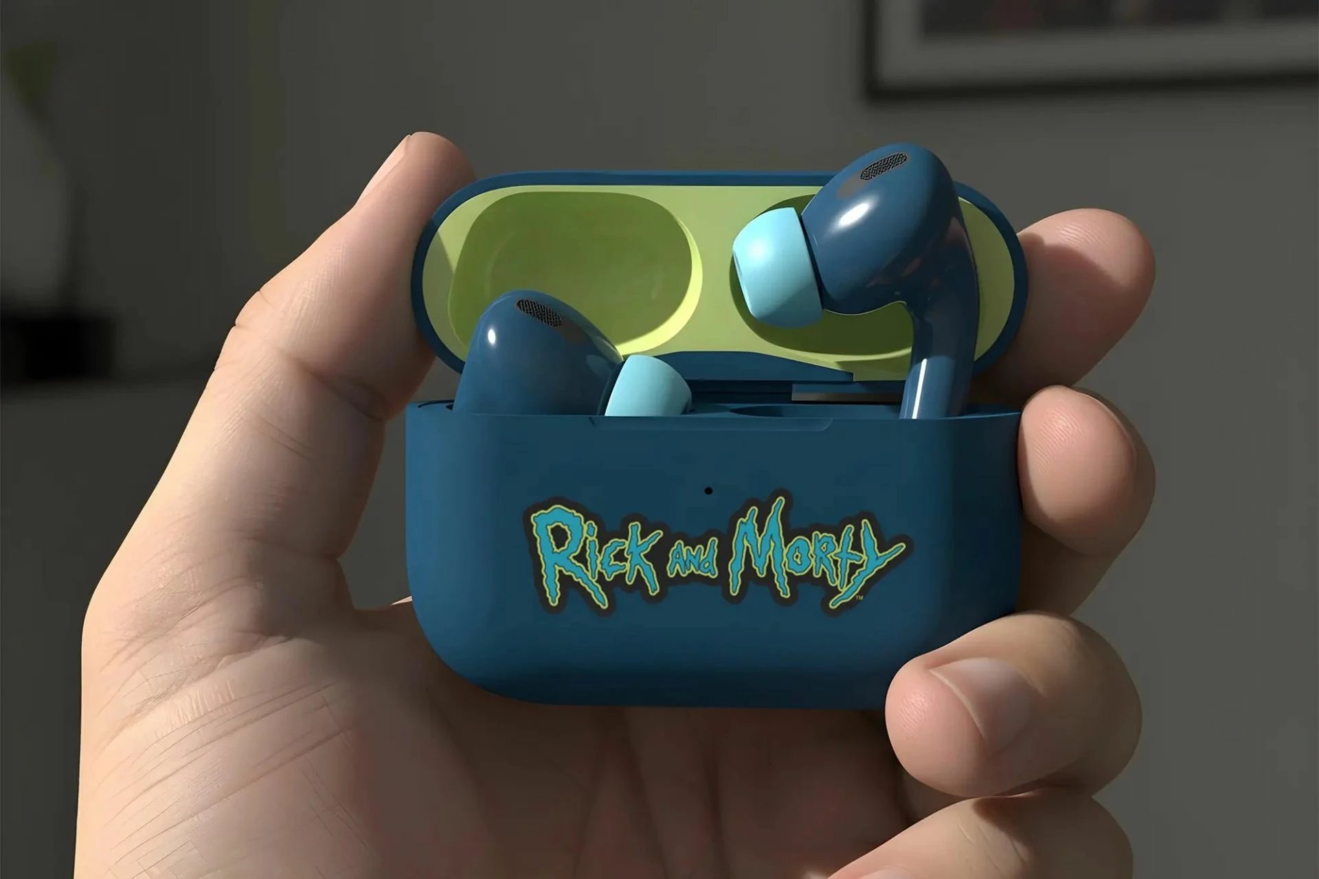 Kufje Moye Rick and Morty True Wireless, Bluetooth 5.4, USB-C, 4 orë, blu e errët