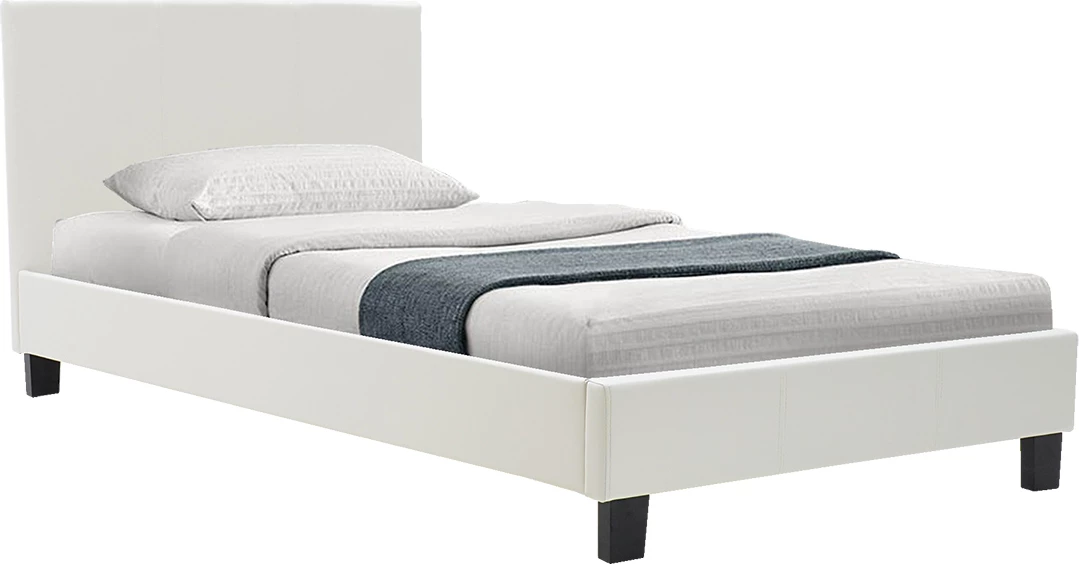 Krevat Nevil PU ngjyrë e bardhë matte 100x200